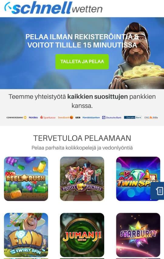 schnellwetten etusivu kutsuu mukaansa