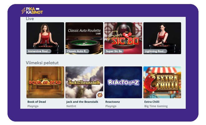 Simple Casinon pelivalikoimasta herää positiivisia kokemuksia