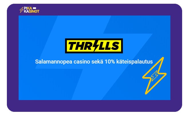 Thrills palkitsee pelaajansa bonusten sijasta 10% käteispalautuksella