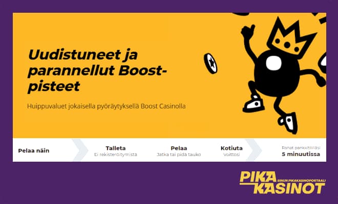 Boost Casino | Uusi 1 000 \u20ac Bonus + 100 Kierrosta | Pika-Kasinot.com