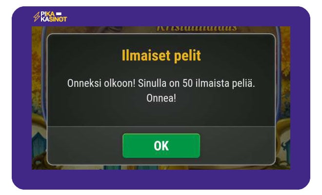 Ensimmäiset 50 kierrosta saat heti Gemix-kolikkopeliin
