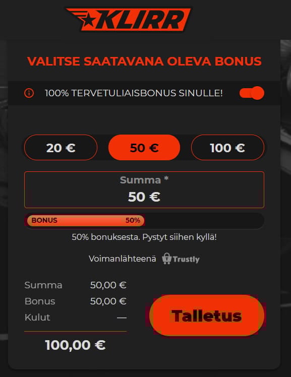 klirr kasino tarjoaa läpinäkyvyyttä