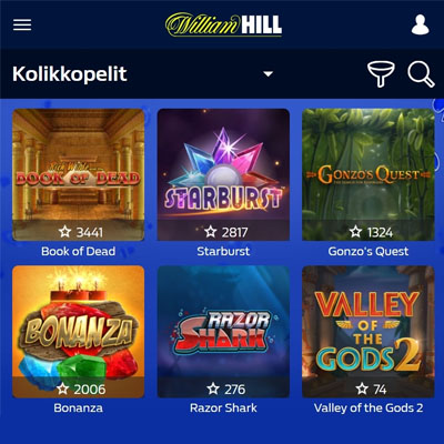Sirry William Hill kasinolle