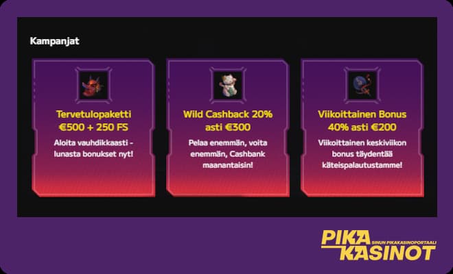 WildTokyolla on tarjolla myös highroller bonus