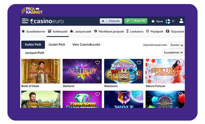 Keräsimme CasinoEuro kokemuksia
