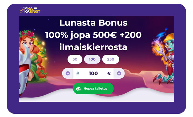 Alf Casino bonus toimii 500 € asti