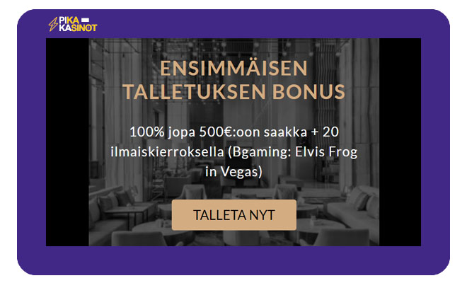 Premier Casino tarjoaa 100% bonuksen 500 € asti