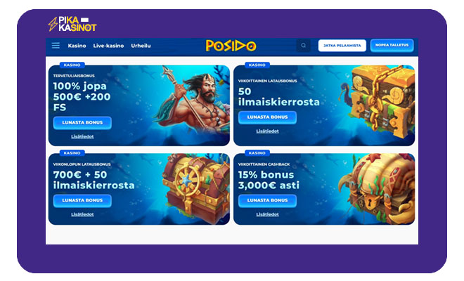Posido Casino kampanjat tuovat jatkuvia etuja pelaajille