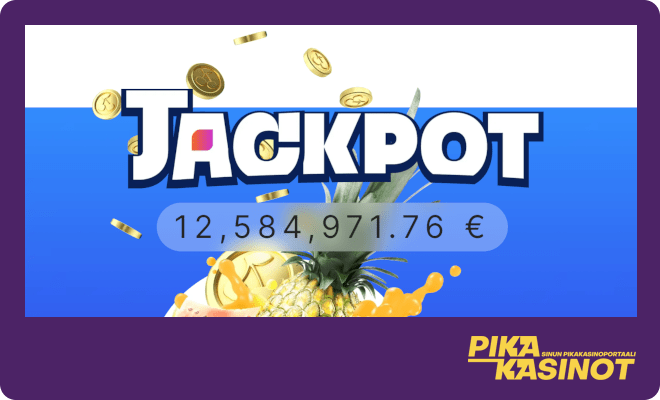 Frutakasino jackpot -pelit tarjoavat mahdollisuuksia voittaa miljoonia.