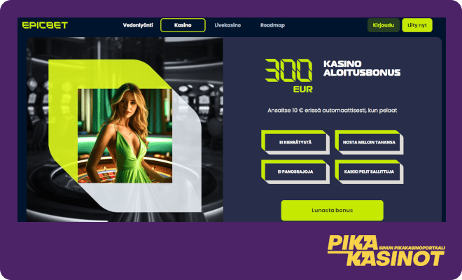 Lunasta Epicbet Casino bonus ja pelaa pikana.