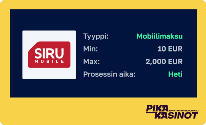 Siru Mobile minimitalletus.