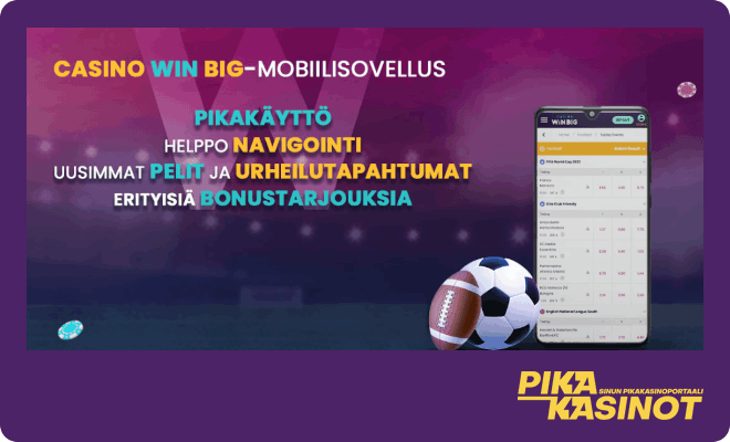 Lue Casino Win Big kokemuksia ja testaa mobiilisovellus.