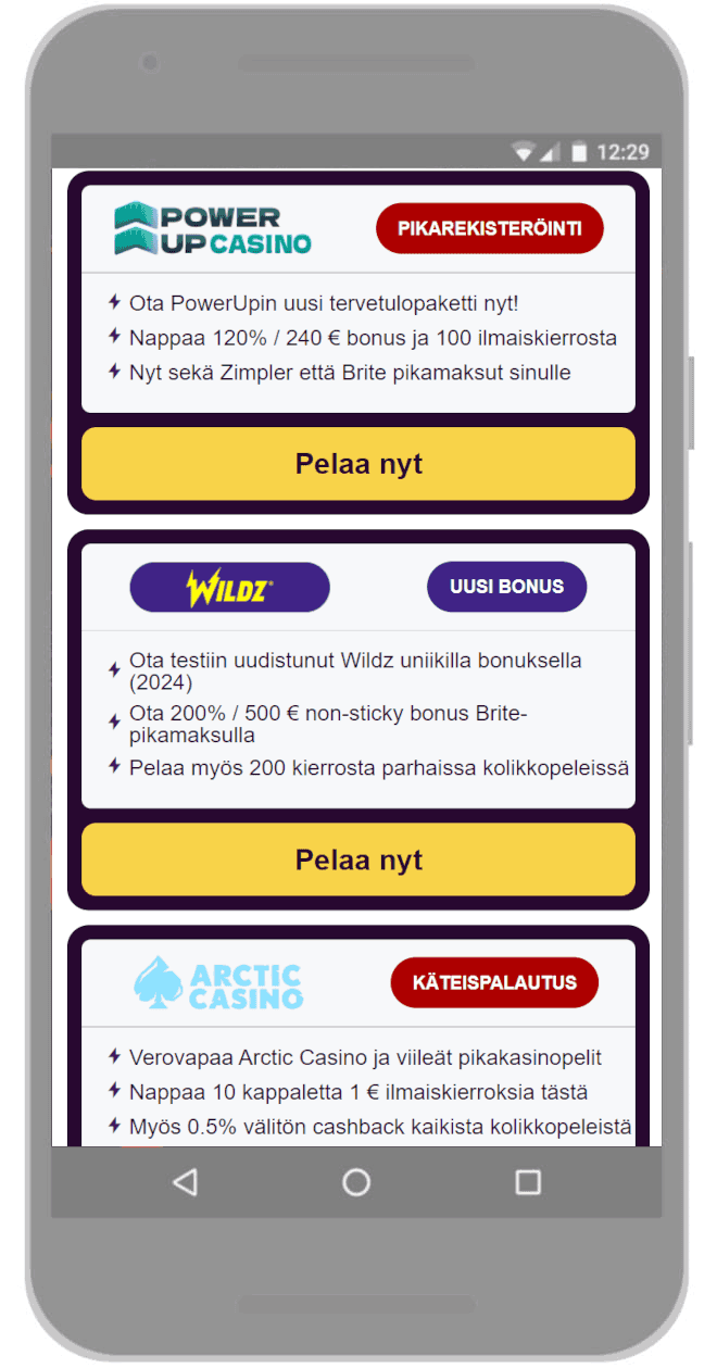 Valitse Mastercard casino.