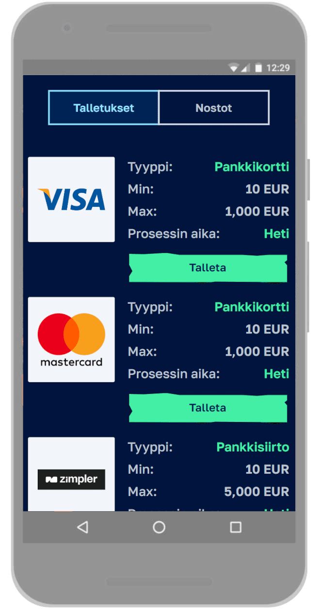 Valitse Visa makutavoista.