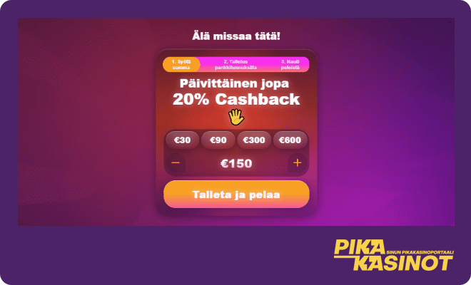 Hanki Paratiisi Casino kokemuksia cashbackin kera.