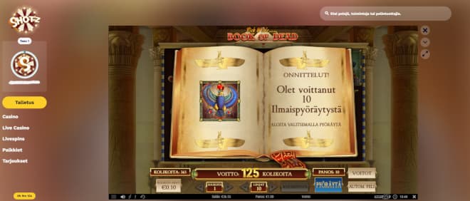 Testissämme Shotz Casino bonus toi ilmaiskierroksia ilman kierrätystä.