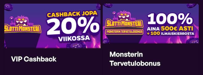 Slottimonsterin bonustarjonta on esimerkki Trumo casinon bonuksista.