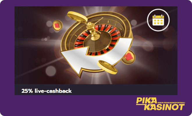 Live casinon cashback bonus.
