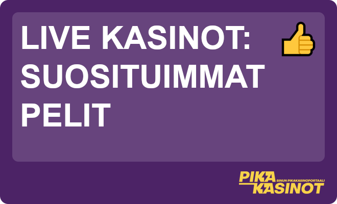 Live kasinoiden suosituimmat pelit