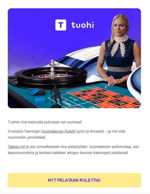 Tuohikasinolta löytyy nyt myös suomalainen ruletti.