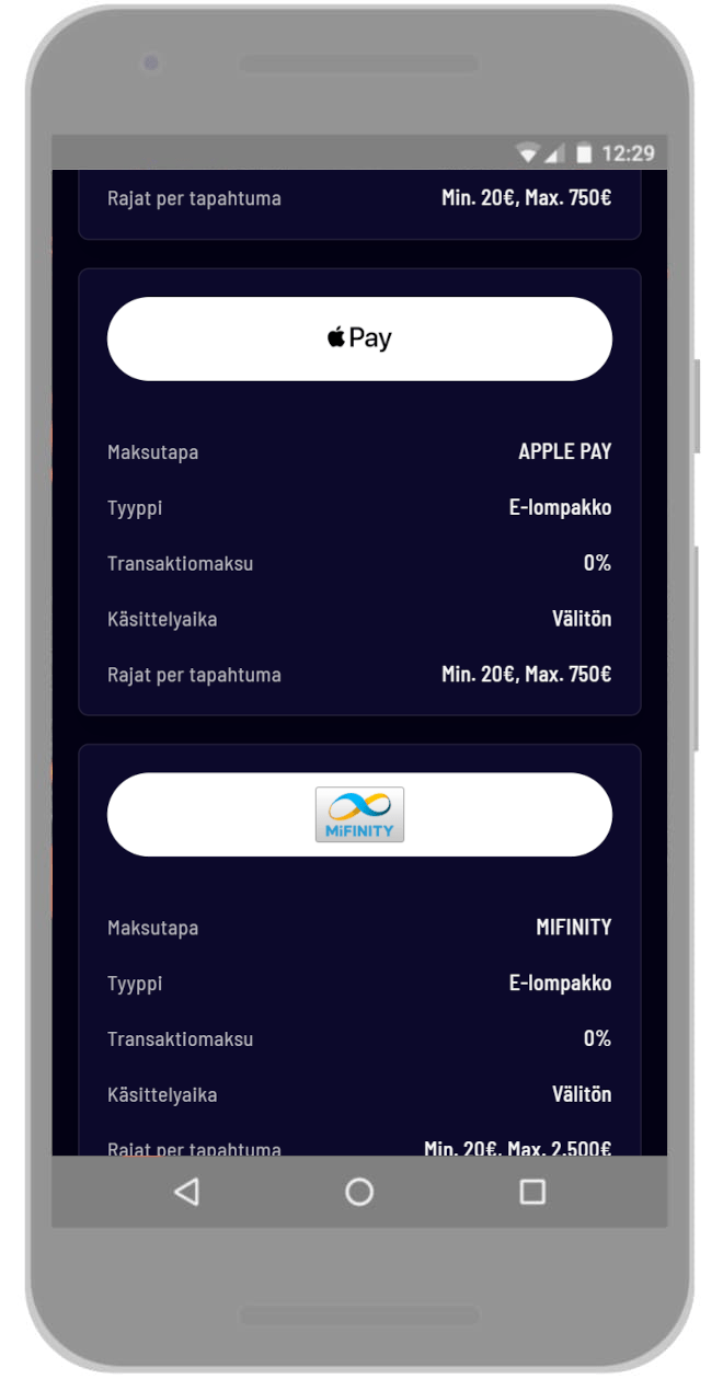 Valitse maksutavaksi Apple Pay.