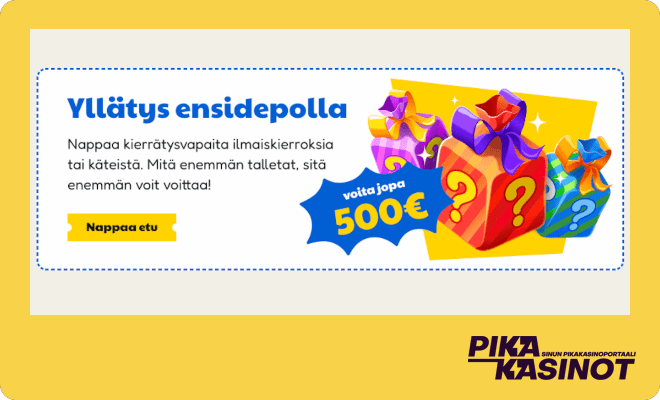 Esimerkki tervetulobonuksesta Viljo casinolla.