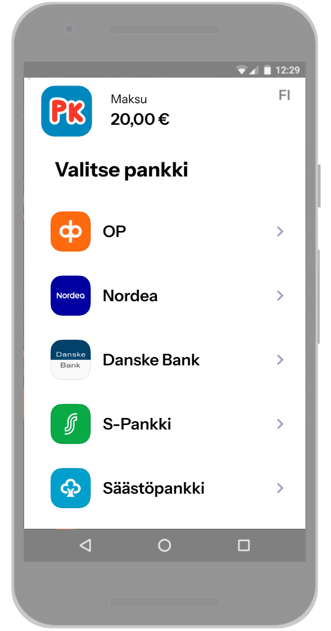 Siirry verkkopankkiisi tunnistautumaan.
