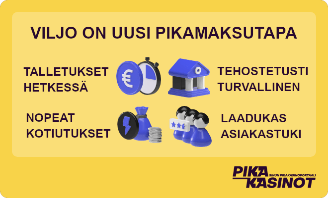 Viljo on kasinoiden uusi pikamaksutapa.