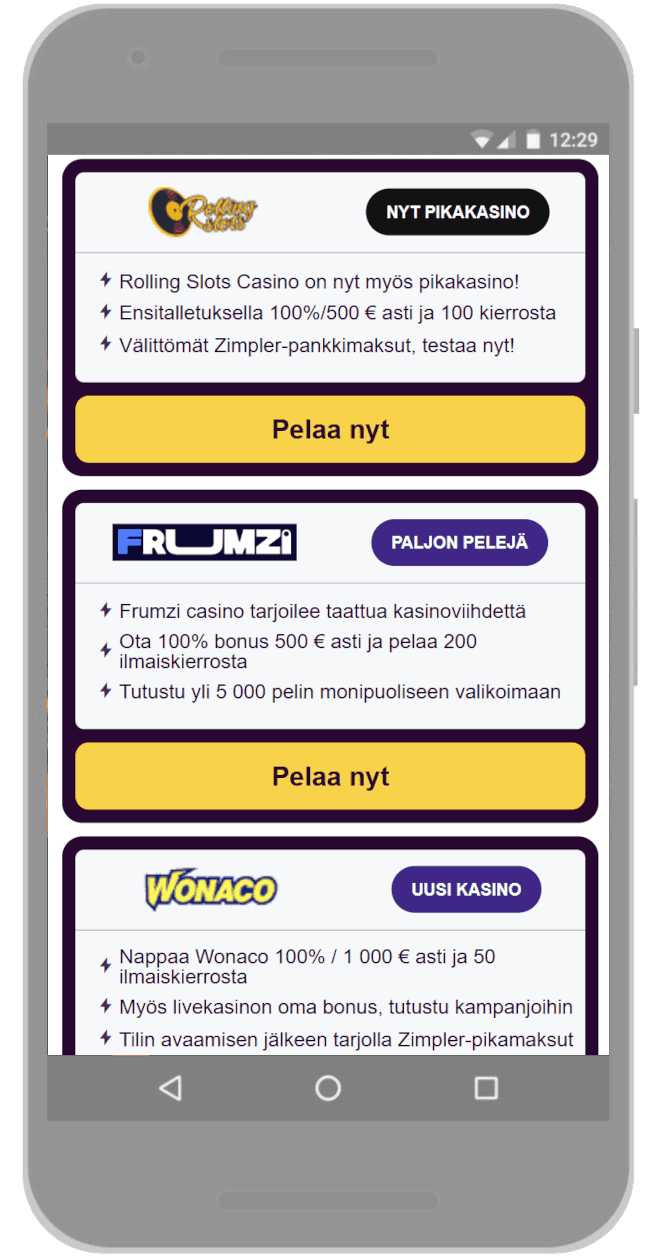 Valitse bitcoin casino listaltamme.