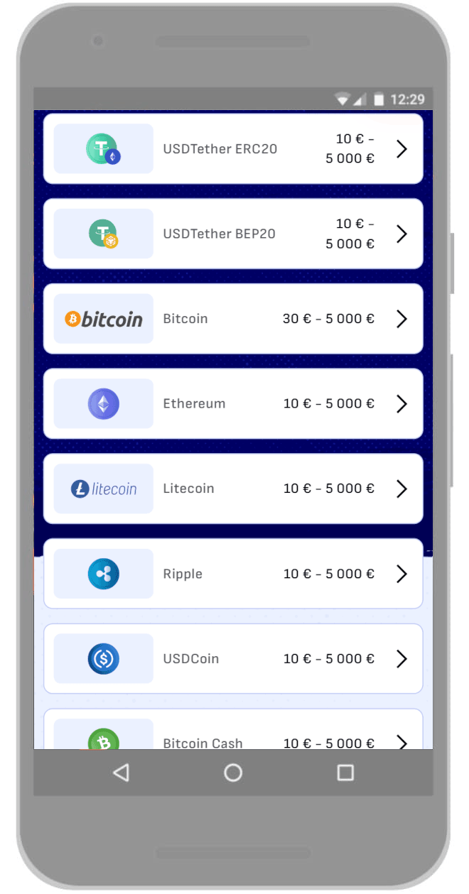 Valitse maksutapojen vaihtoehdoista bitcoin.