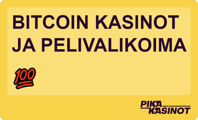 Bitcoin kasinot ja pelivalikoima.