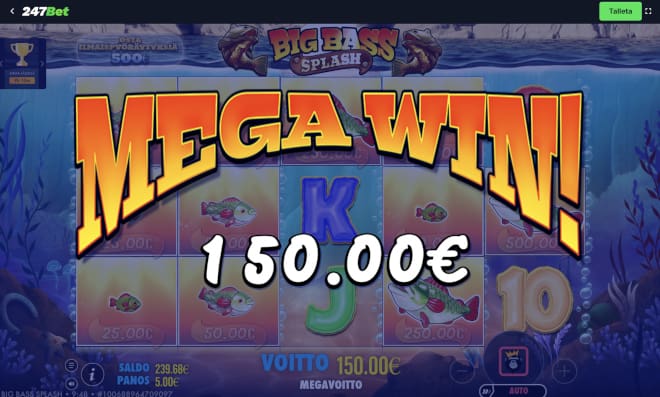 Saimme hyviä 247Bet kokemuksia käteiskierroksilla.