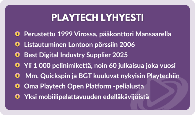 Playtech lyhyesti.