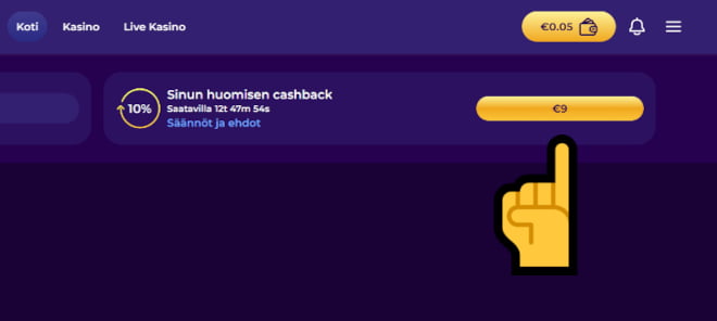 Ruhtinas kasino cashback palauttaa uusille pelaajille 10%.