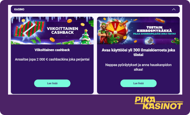 Luottokortti casino kampanjoita.