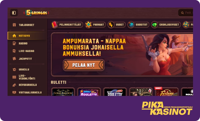 Hanki omia 5Gringos Casino kokemuksia.