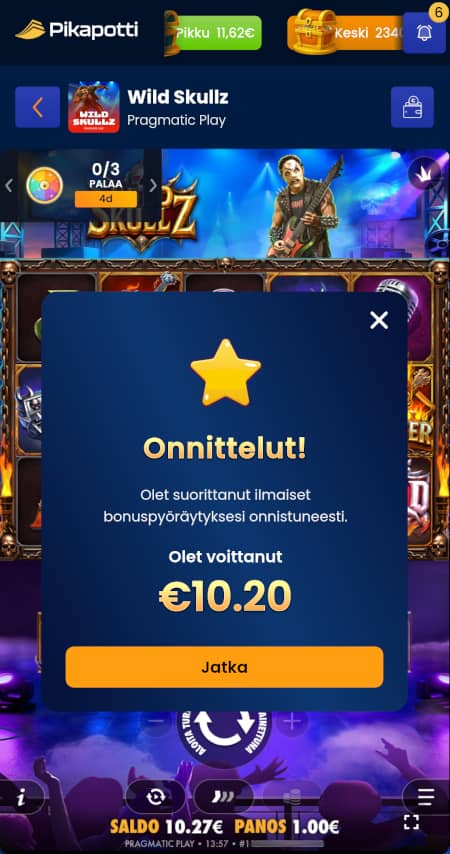 Nappaa Pikapotti ilmaiskierroksia ilman talletusta.