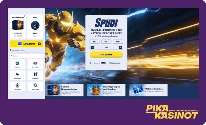Hanki omia Spiidi kasino kokemuksia pikana.