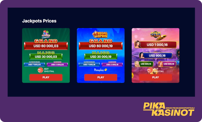 Spin Texas Casino tarjoaa myös monenlaiset jackpotit.