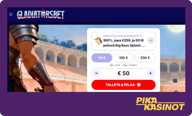 Hanki Gladiatorsbet kokemuksia ilman rekisteröitymistä.