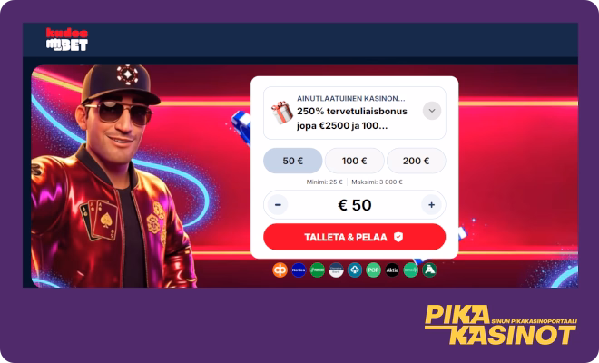 Hanki KudosBet Casino kokemuksia pikatalletuksella.