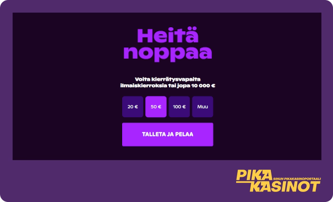 Hanki Noppa kasino kokemuksia heittämällä noppaa.
