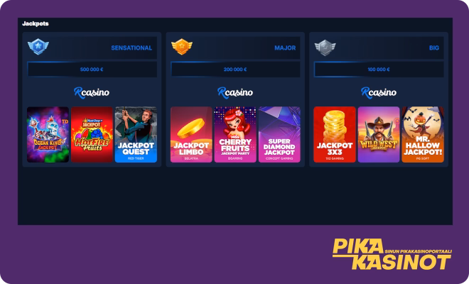 R Casino jackpotit tuovat isoja voittoja.