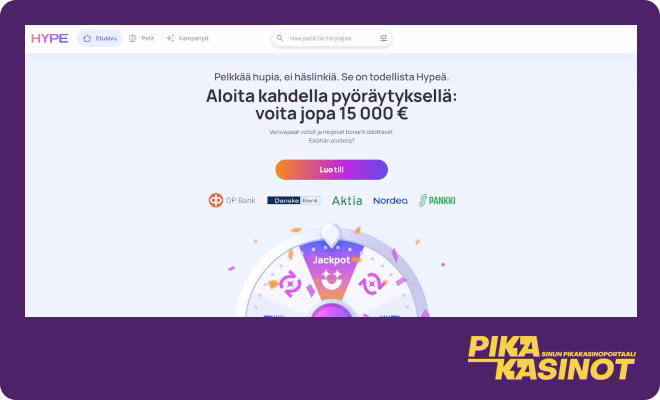 Hanki omia Hypekasino kokemuksia ilman rekisteröitymistä.