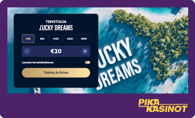 Hanki omia LuckyDreams Casino kokemuksia myös pikana.