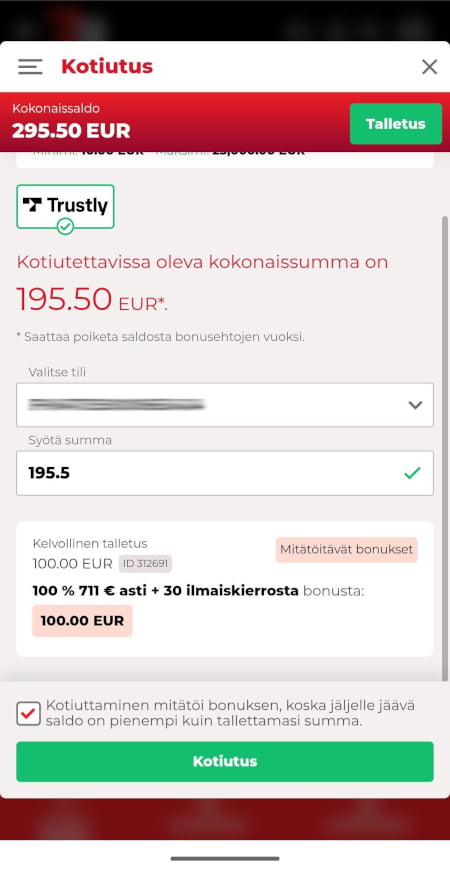 711 Casino kotiutus ja talletus onnistuu pikana.