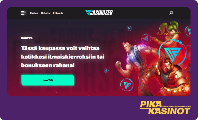 Hanki omia Casinozer Casino kokemuksia rekisteröitymisen kautta.