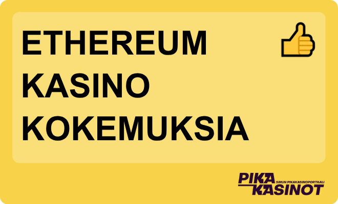 Ethereum kasino kokemuksia.