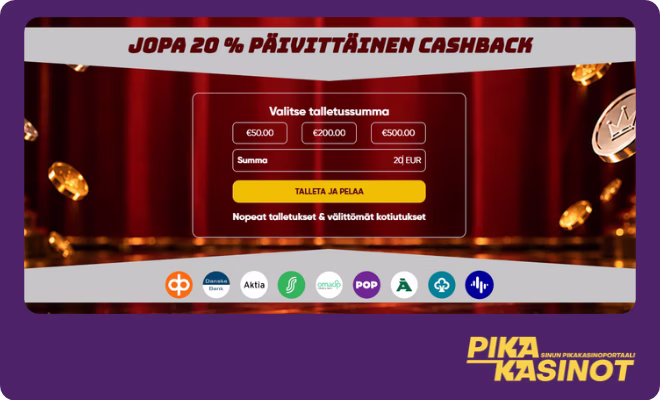 Hanki Bajazo kokemuksia tekemällä pikatalletus.