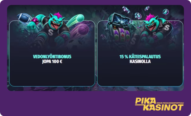 Ota SmashaCasino bonus vedonlyöntiin.